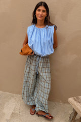 Blue Stripe Bubble Top