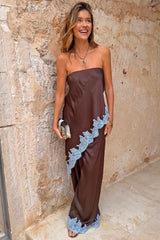 Chocolate Trousers with Blue Lace