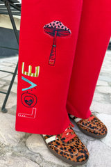 Red Amore Wide Leg Knit Joggers