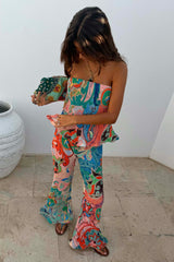 Blue Mari Plisse Trousers