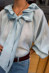 Ice Blue Ruffle Shirt
