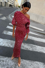 Burgundy Deer Tilly Dress