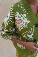 Khaki Eye Cardigan