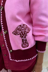 Pink Mushroom Cardigan