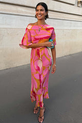 Pink & Olive Abstract Tilly Dress