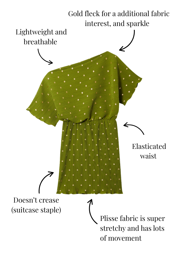 Khaki Mini Plisse Tilly Dress
