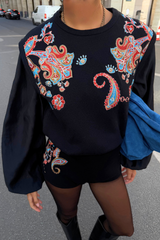 Black Paisley Knit Tank