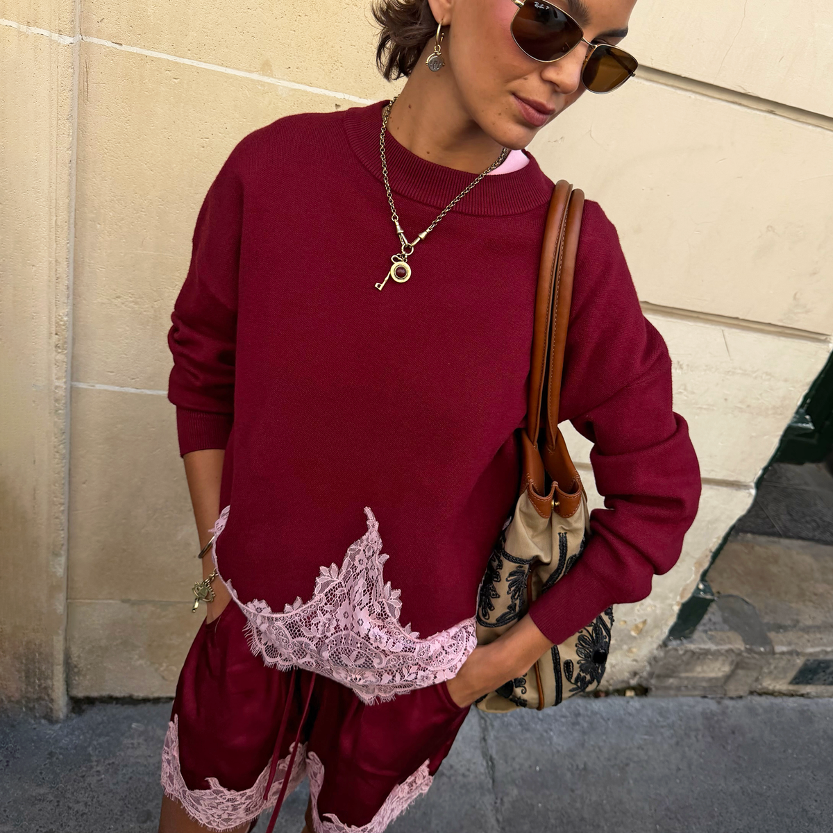 Burgundy Lace Copenhagen Jumper