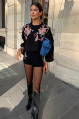Black Paisley Knit Tank