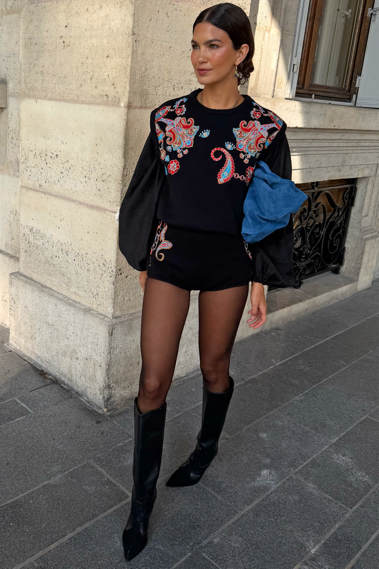 Black Paisley Hot Pants