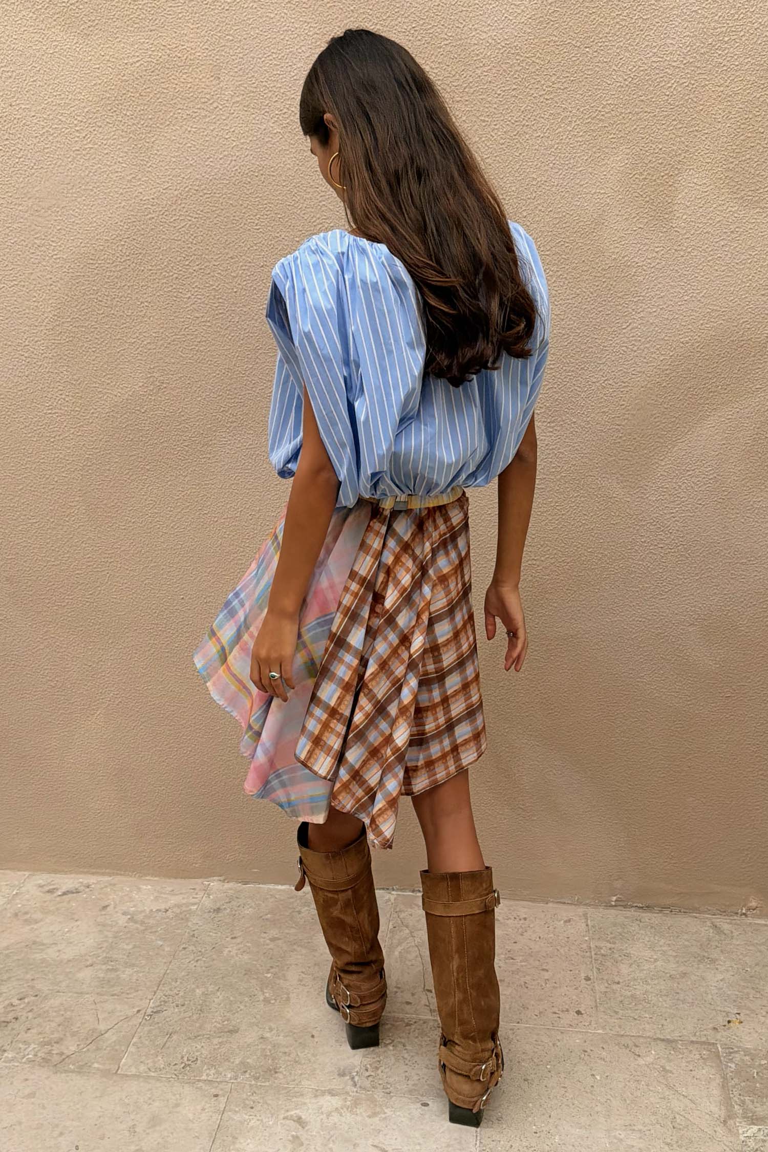 Blue Stripe Bubble Top