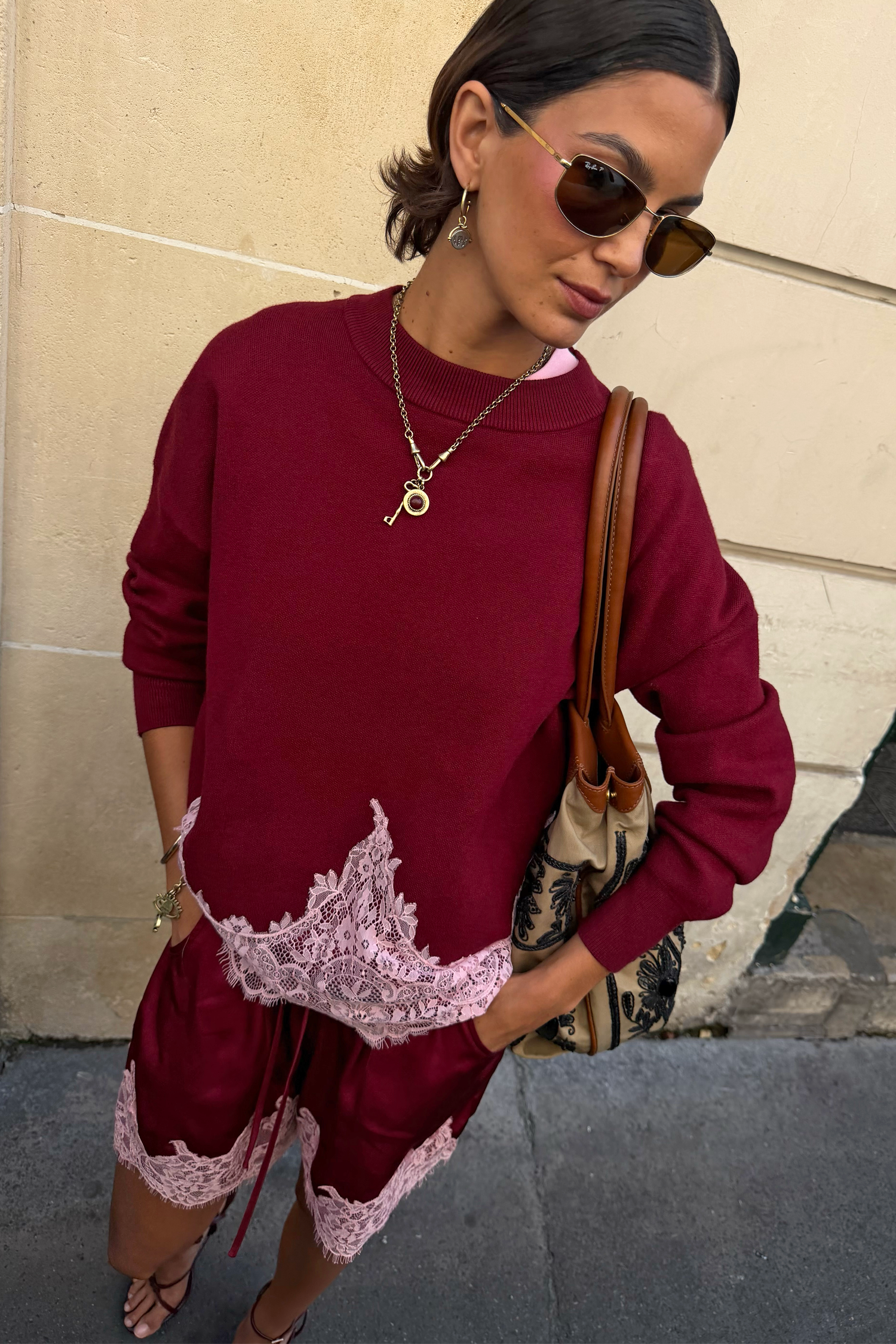Burgundy Lace Copenhagen Jumper
