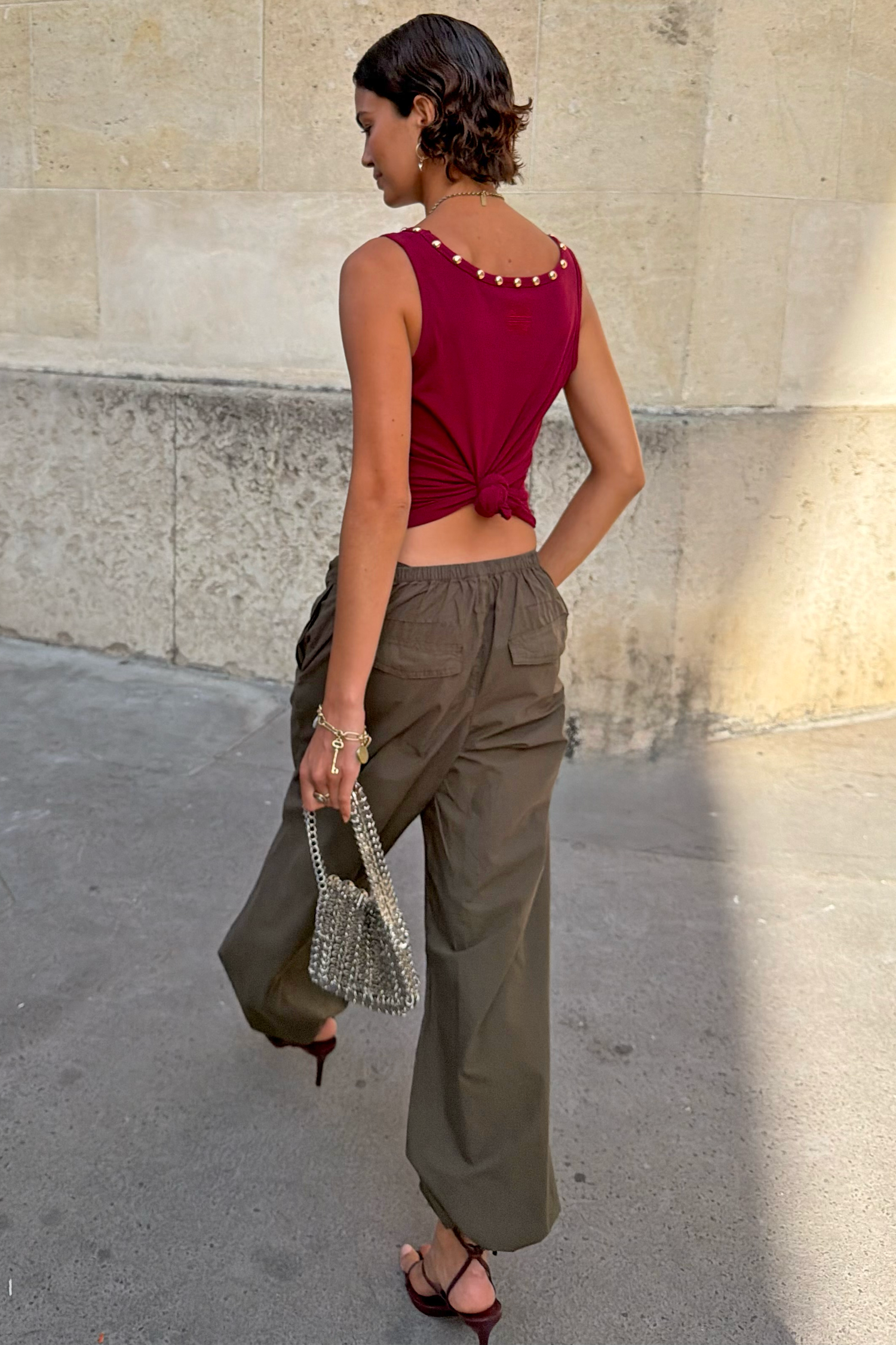 Burgundy Studded Tank