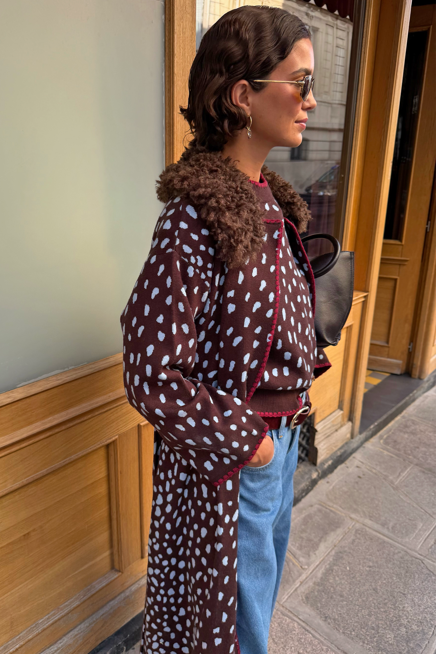 Chocolate Deer Long Cardigan