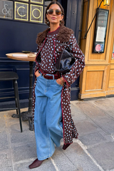 Chocolate Deer Long Cardigan