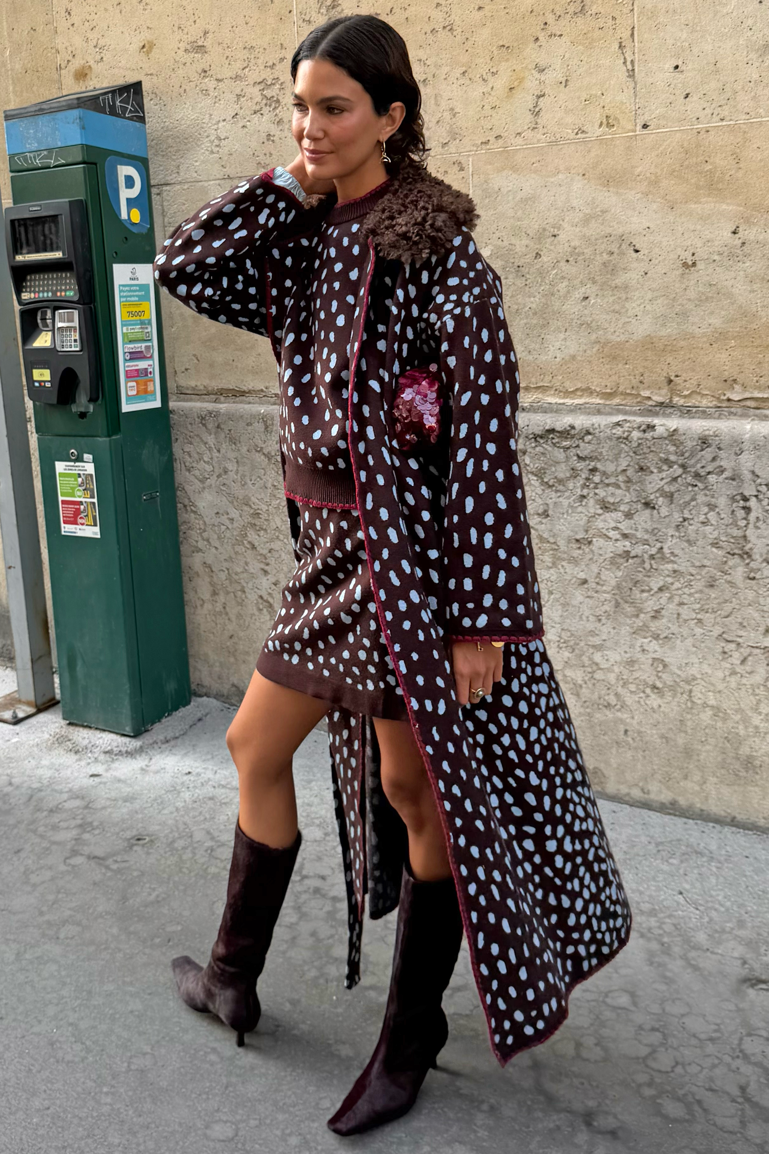 Chocolate Deer Long Cardigan