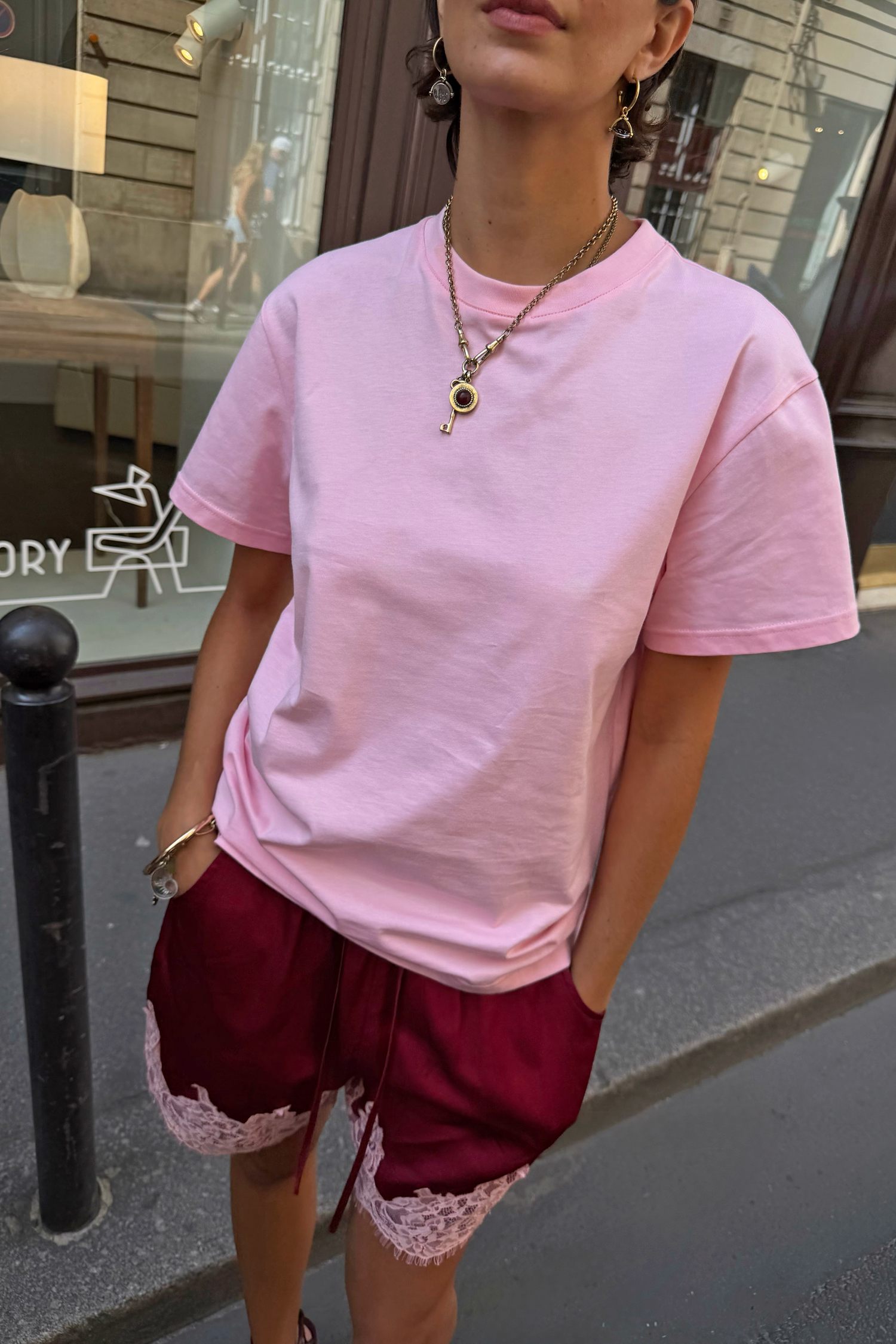 Pink & Burgundy Overlay T-Shirt