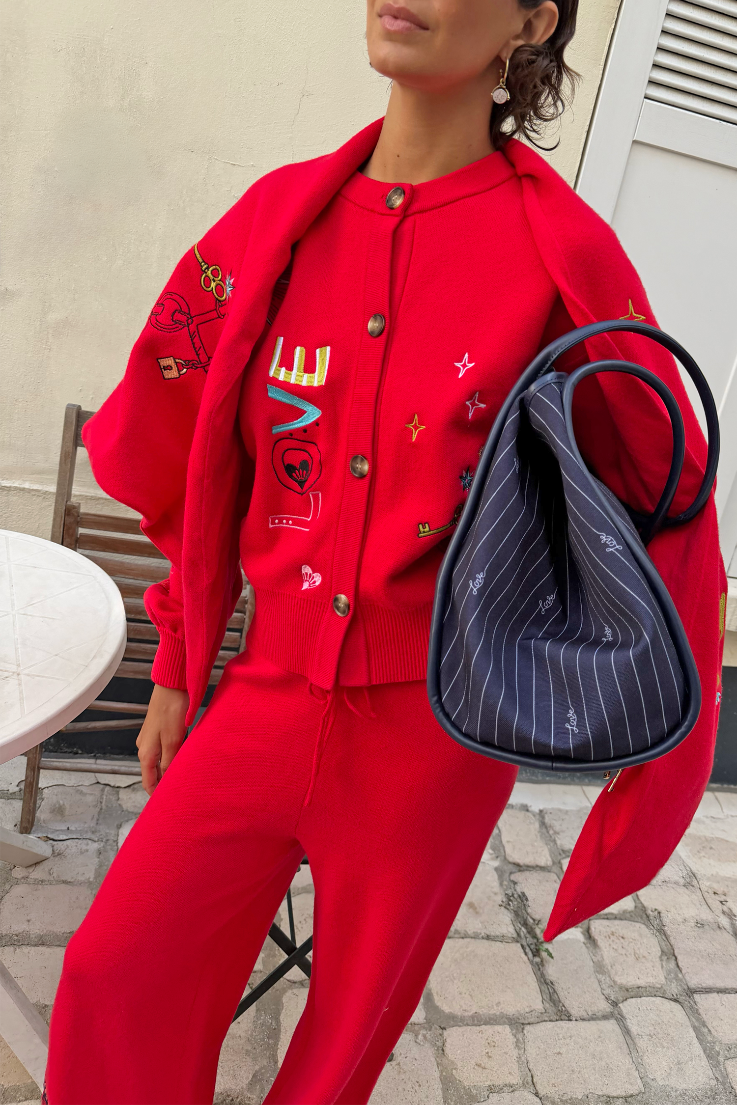 Red Amore Wide Leg Knit Joggers