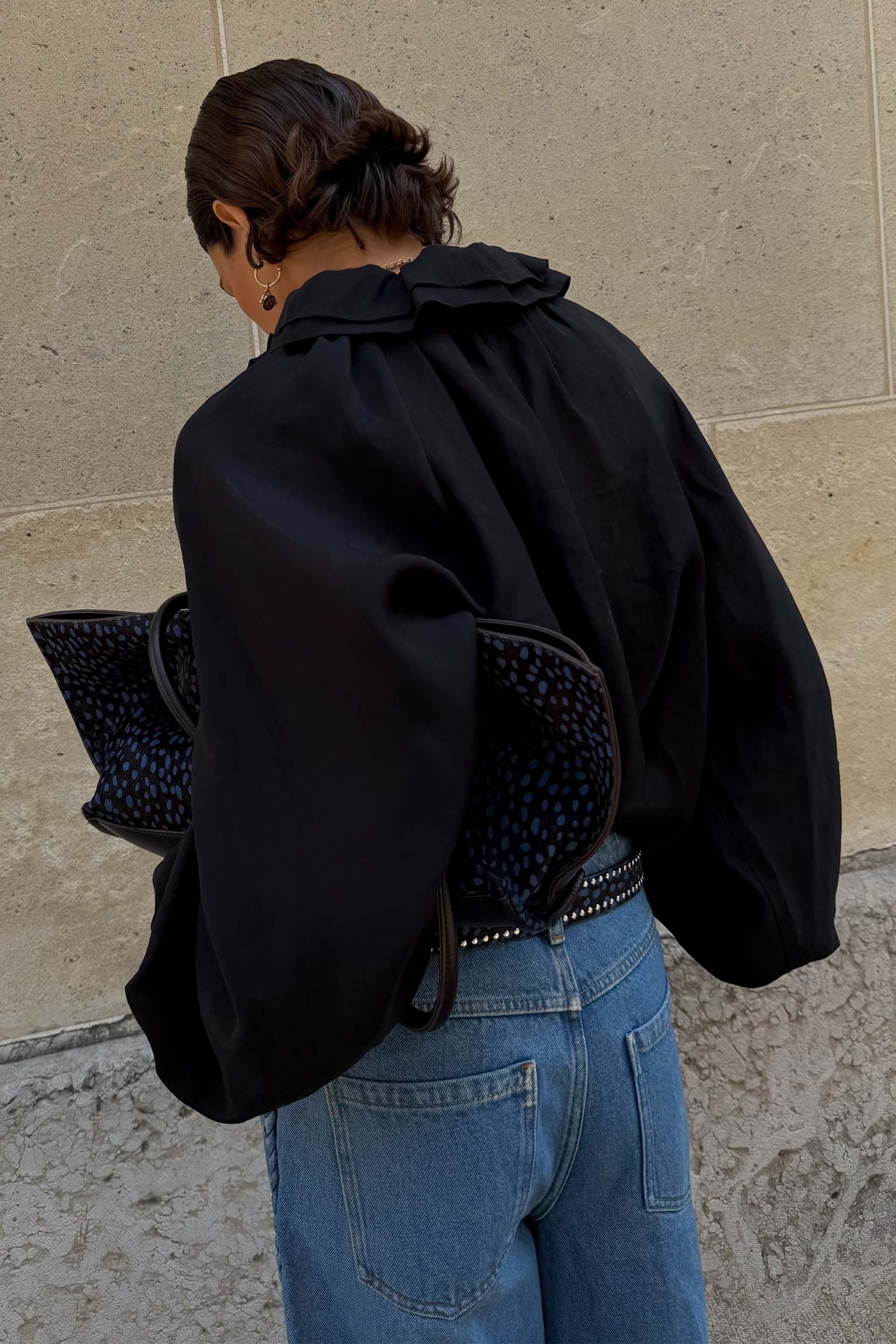 Black Ruffle Shirt