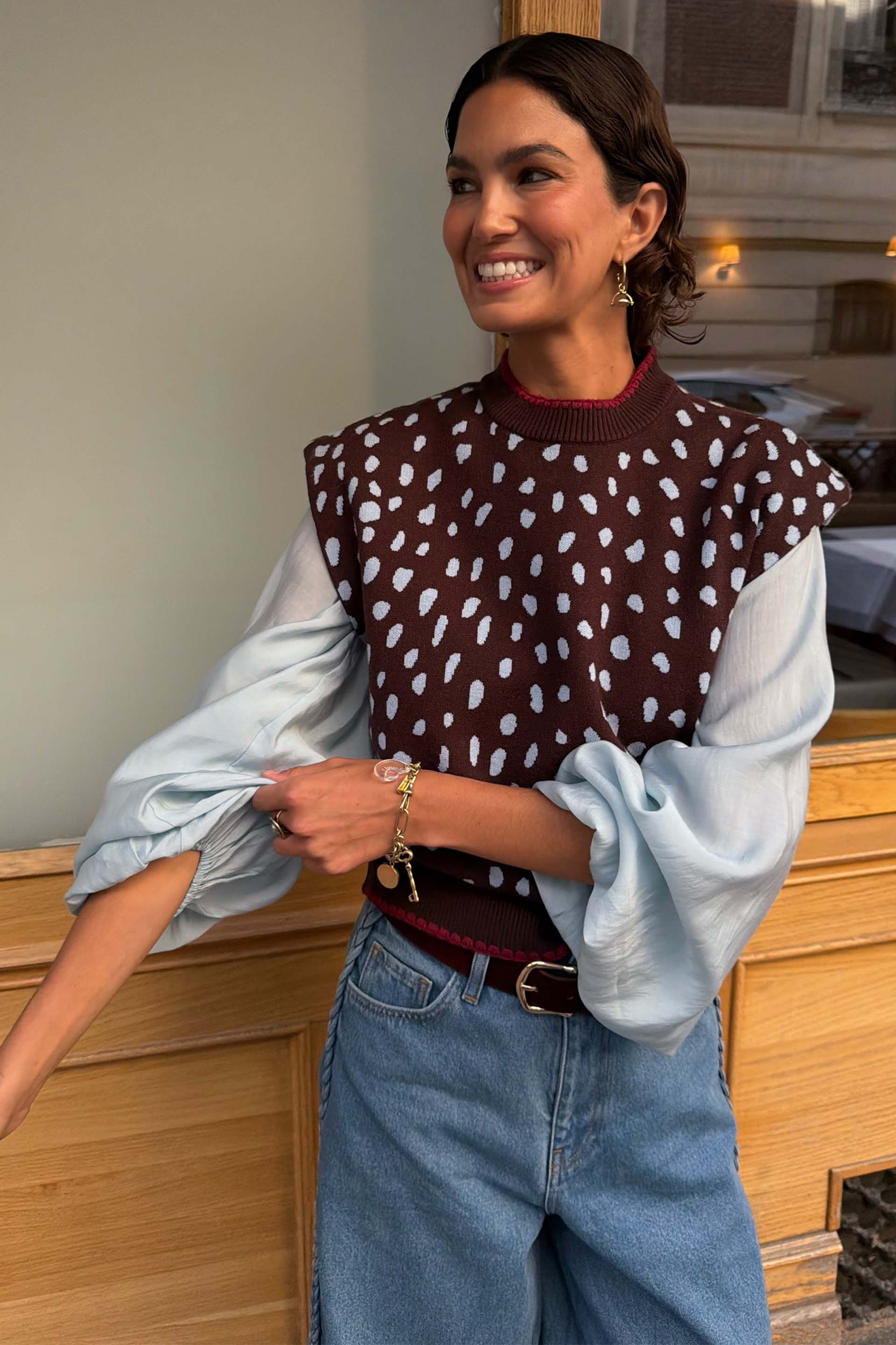 Ice Blue Ruffle Shirt