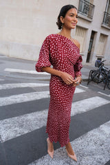 Burgundy Deer Tilly Dress
