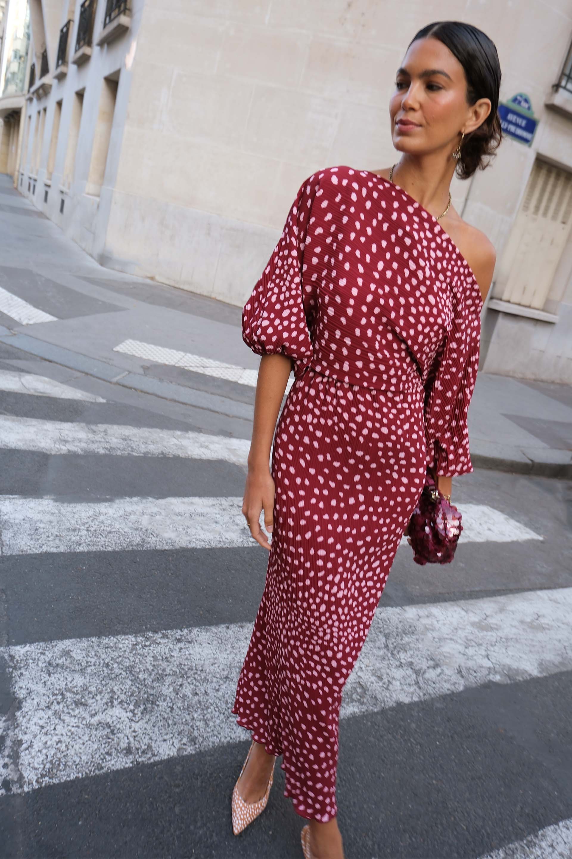 Burgundy Deer Tilly Dress