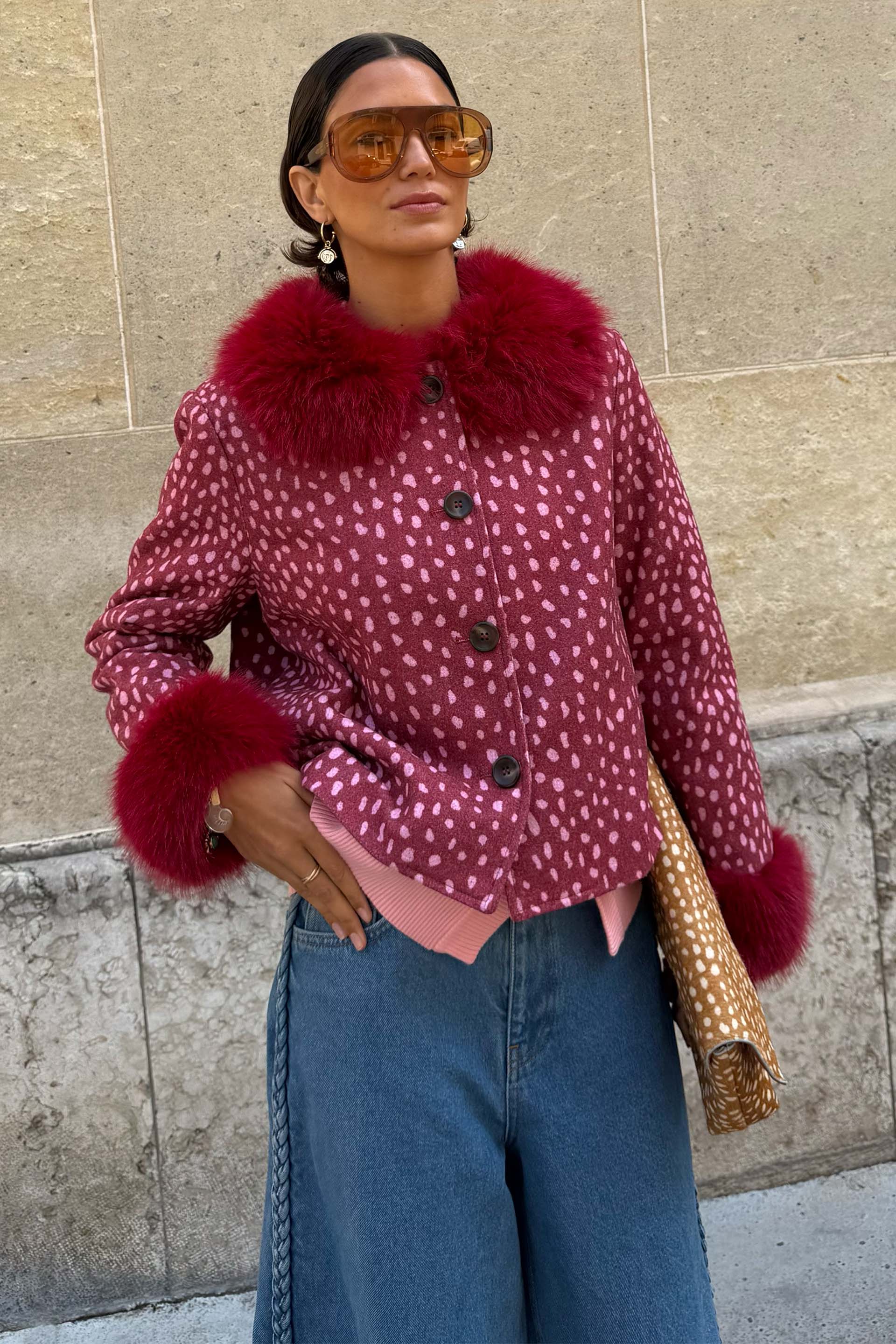 Burgundy Deer Jacket
