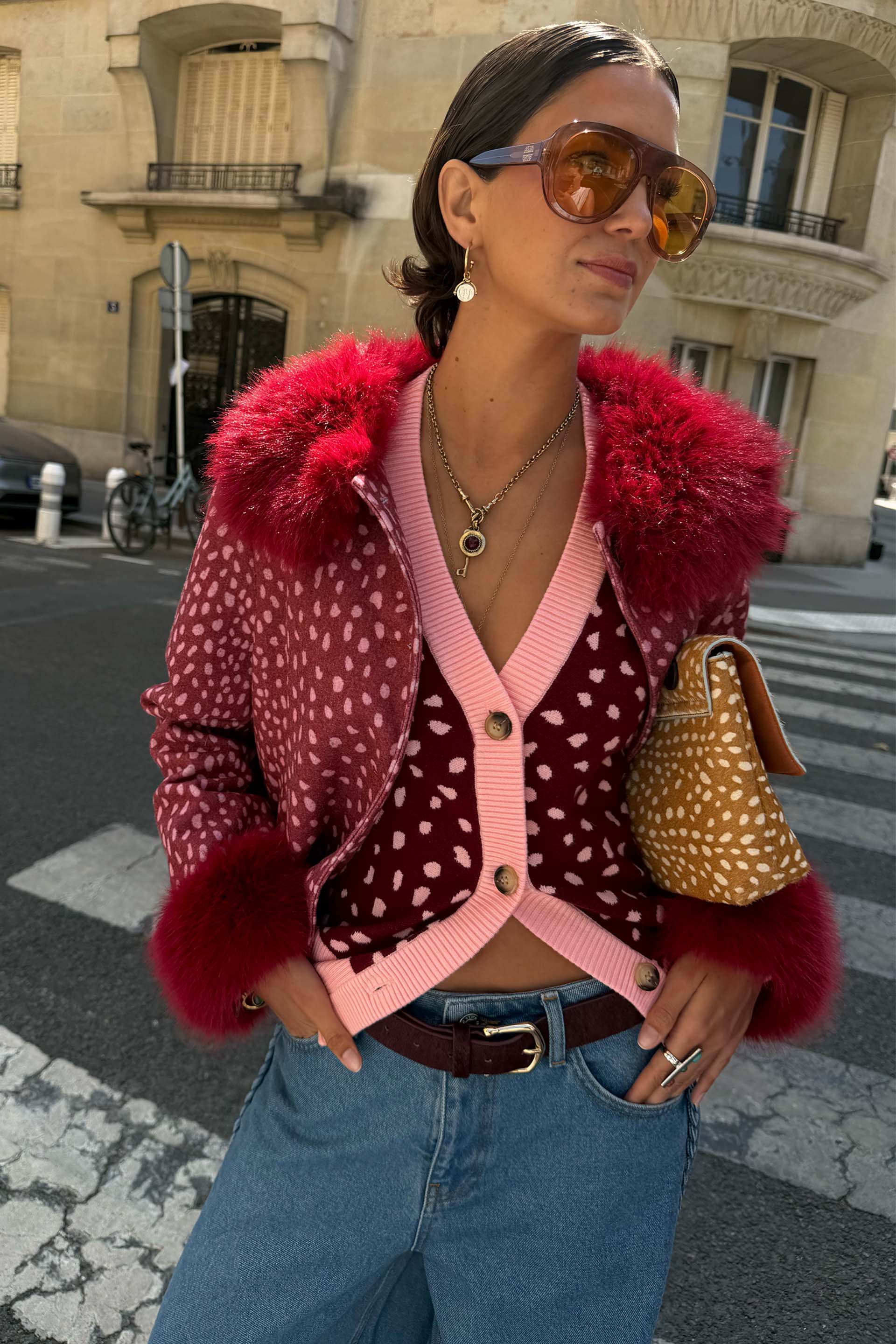 Burgundy Deer Jacket