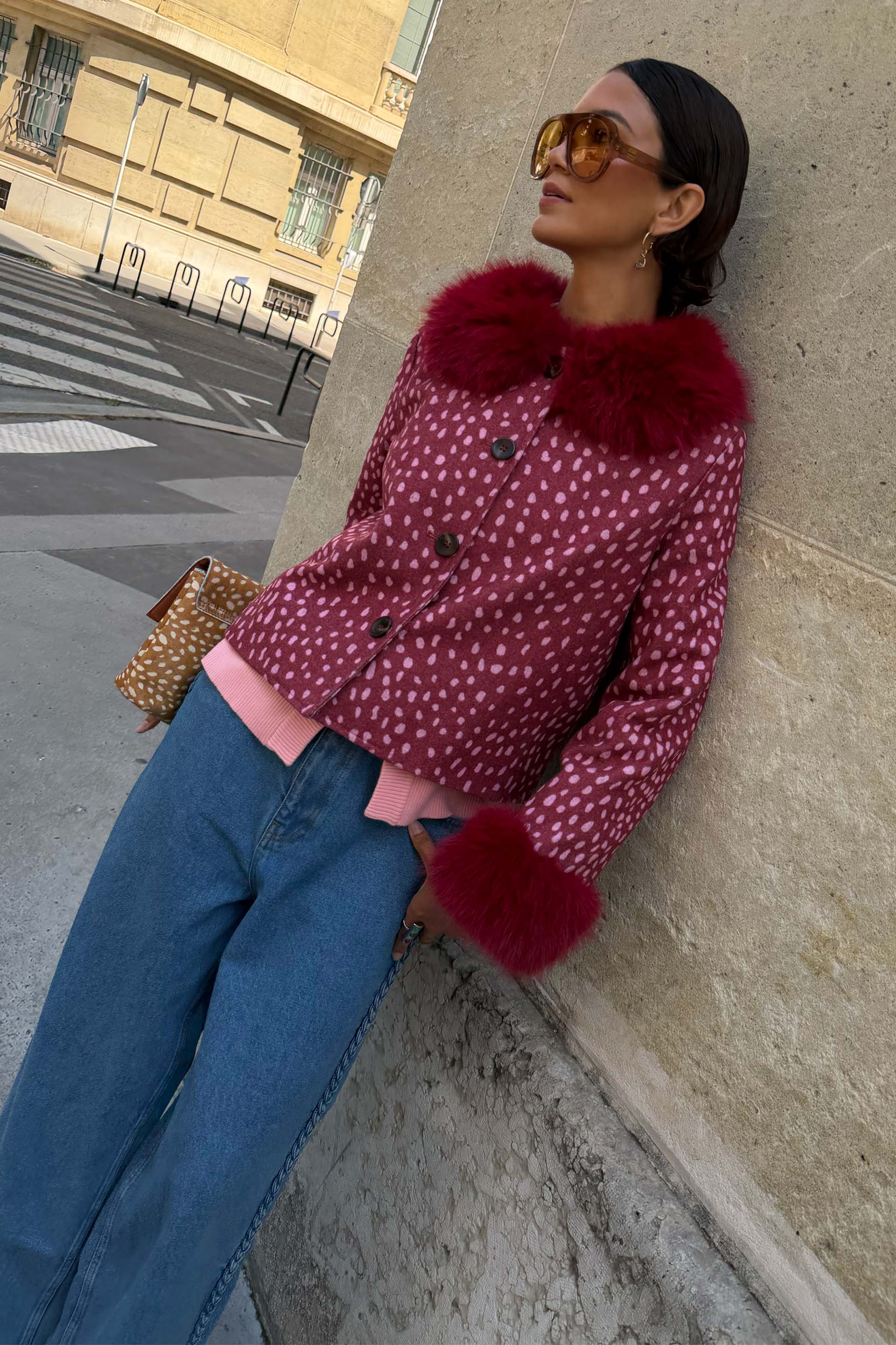 Burgundy Deer Jacket