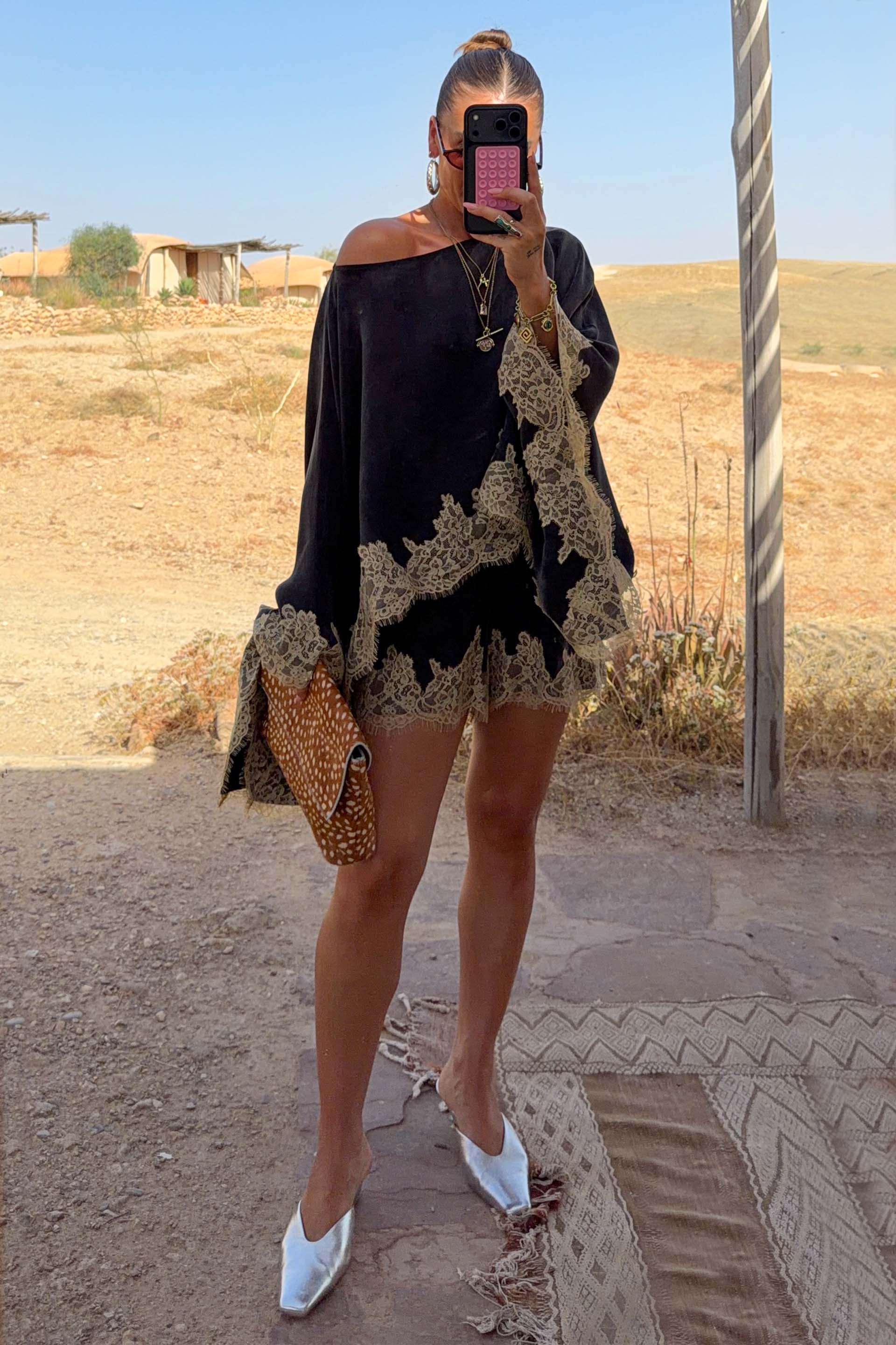 Grey Lace Maeva Shorts