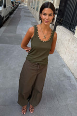 Khaki Studded Tank