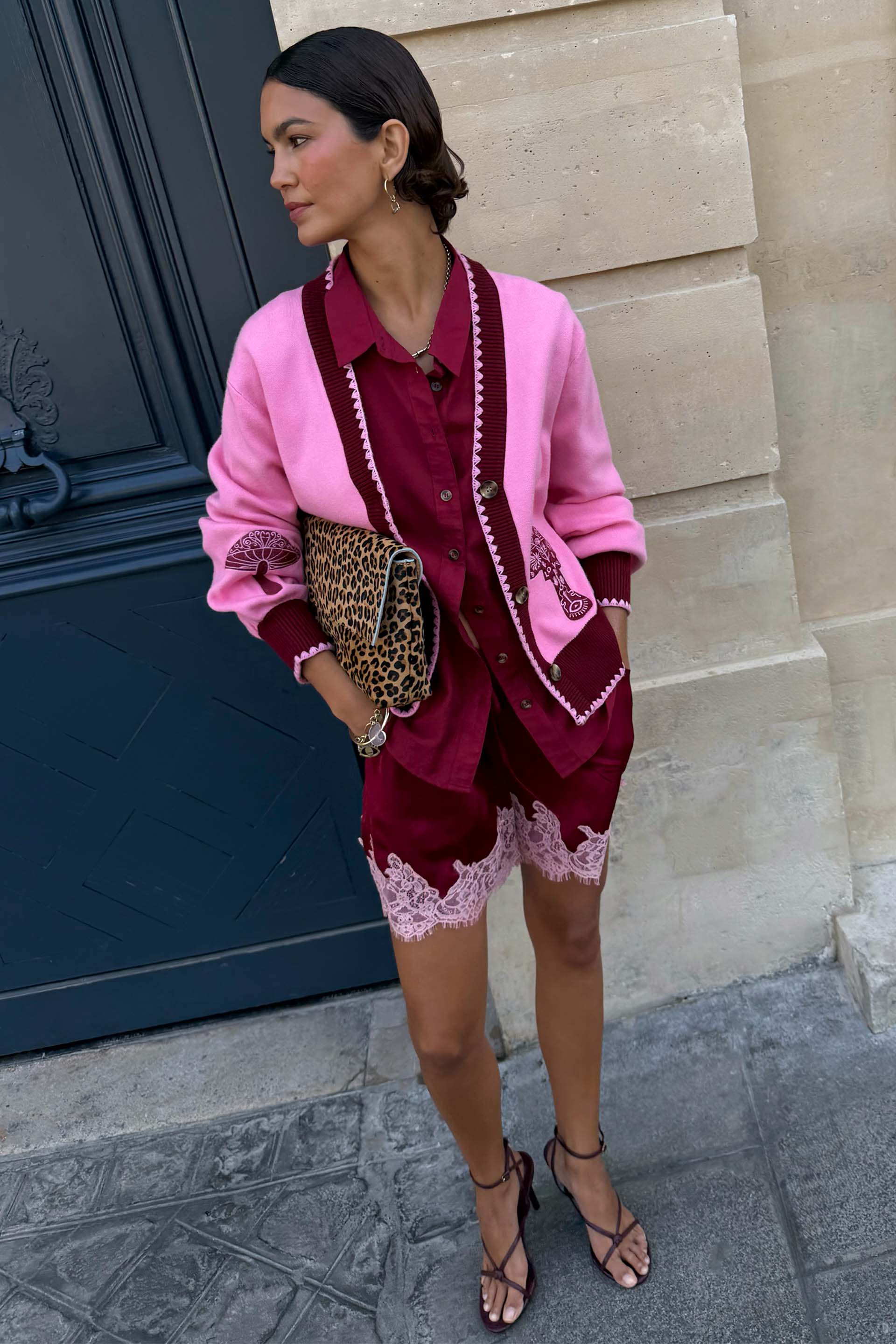 Pink Mushroom Cardigan