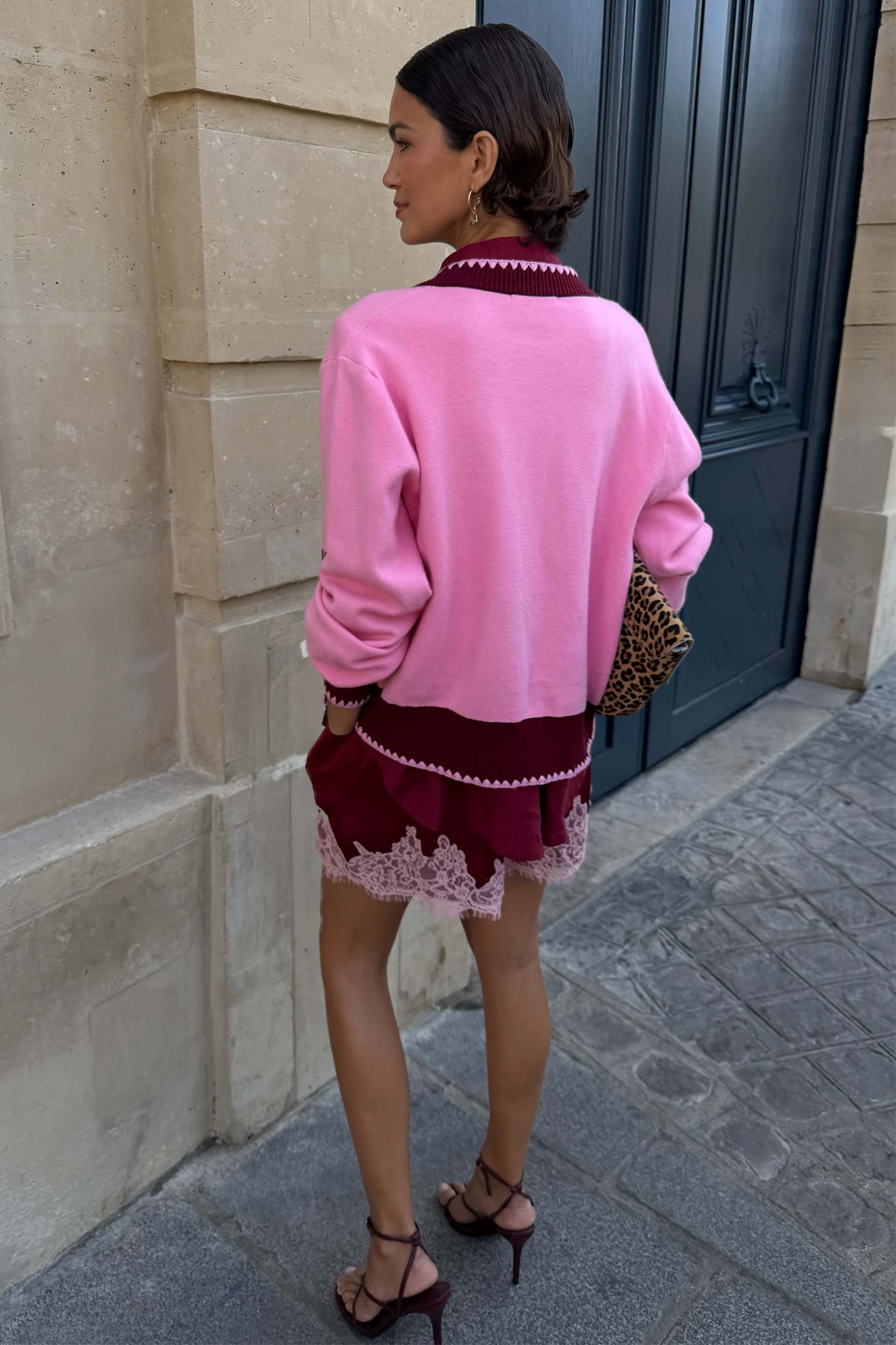 Pink Mushroom Cardigan