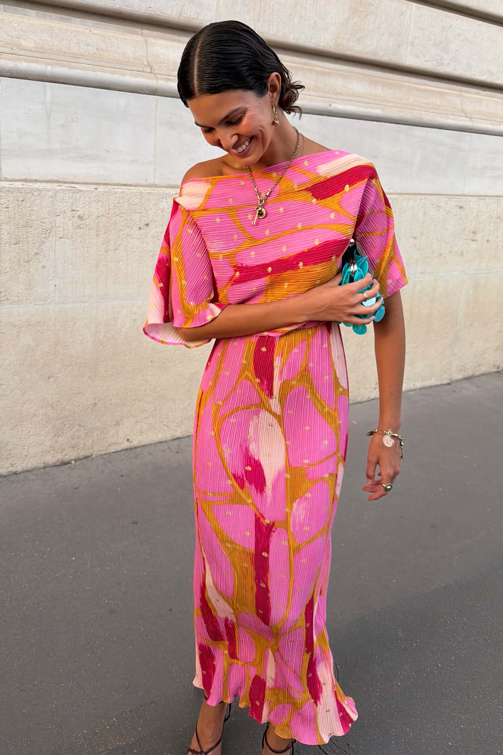Pink & Olive Abstract Tilly Dress