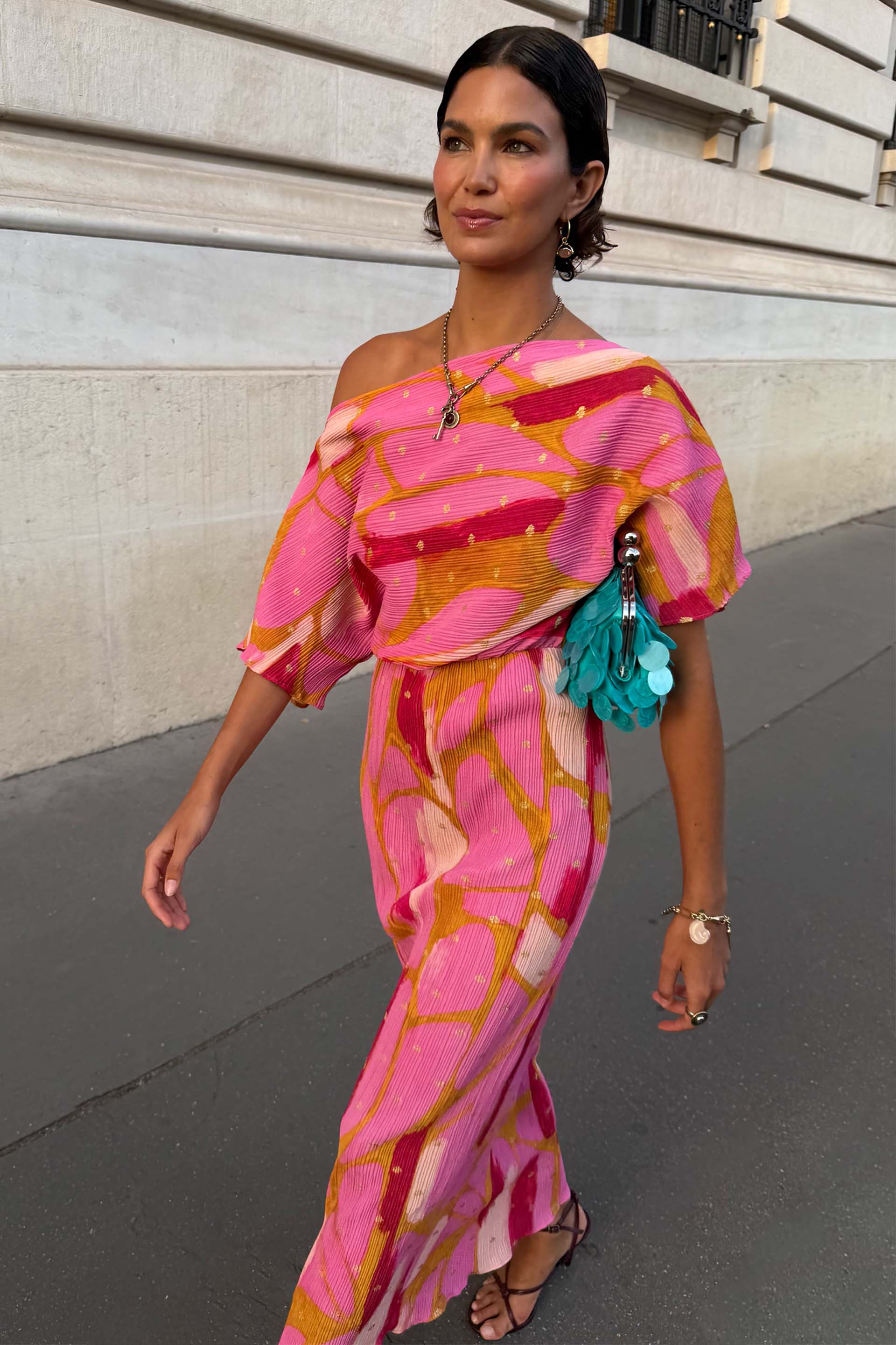 Pink & Olive Abstract Tilly Dress