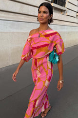 Pink & Olive Abstract Tilly Dress