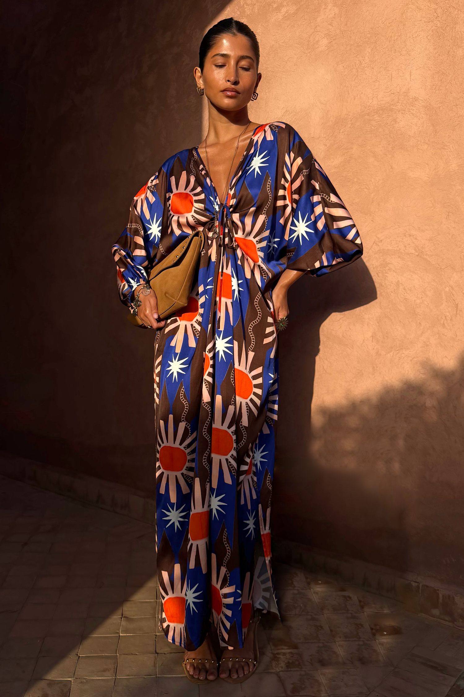 Chocolate & Blue Sun Toria Dress