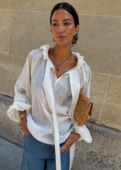 White Ruffle Shirt