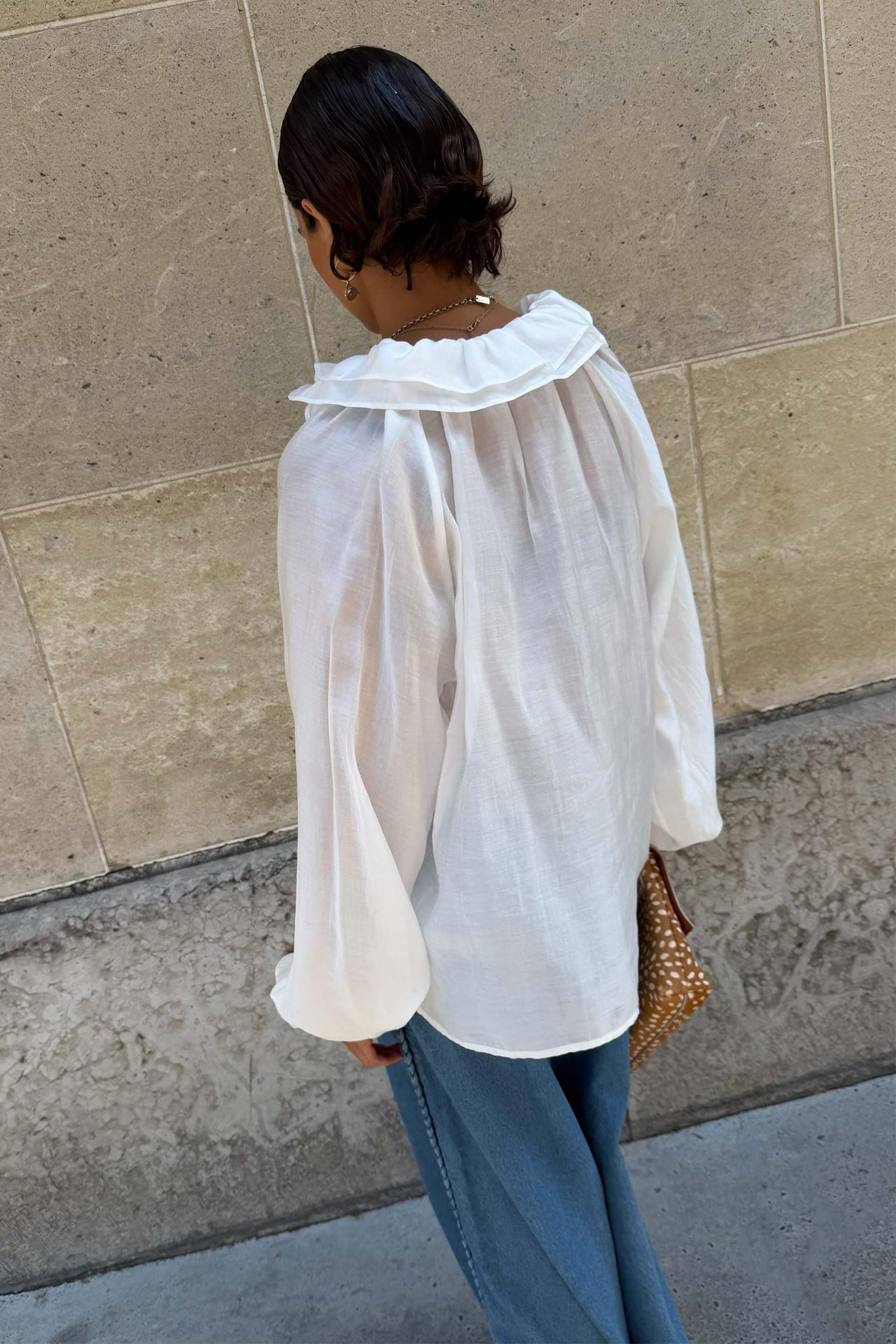 White Ruffle Shirt