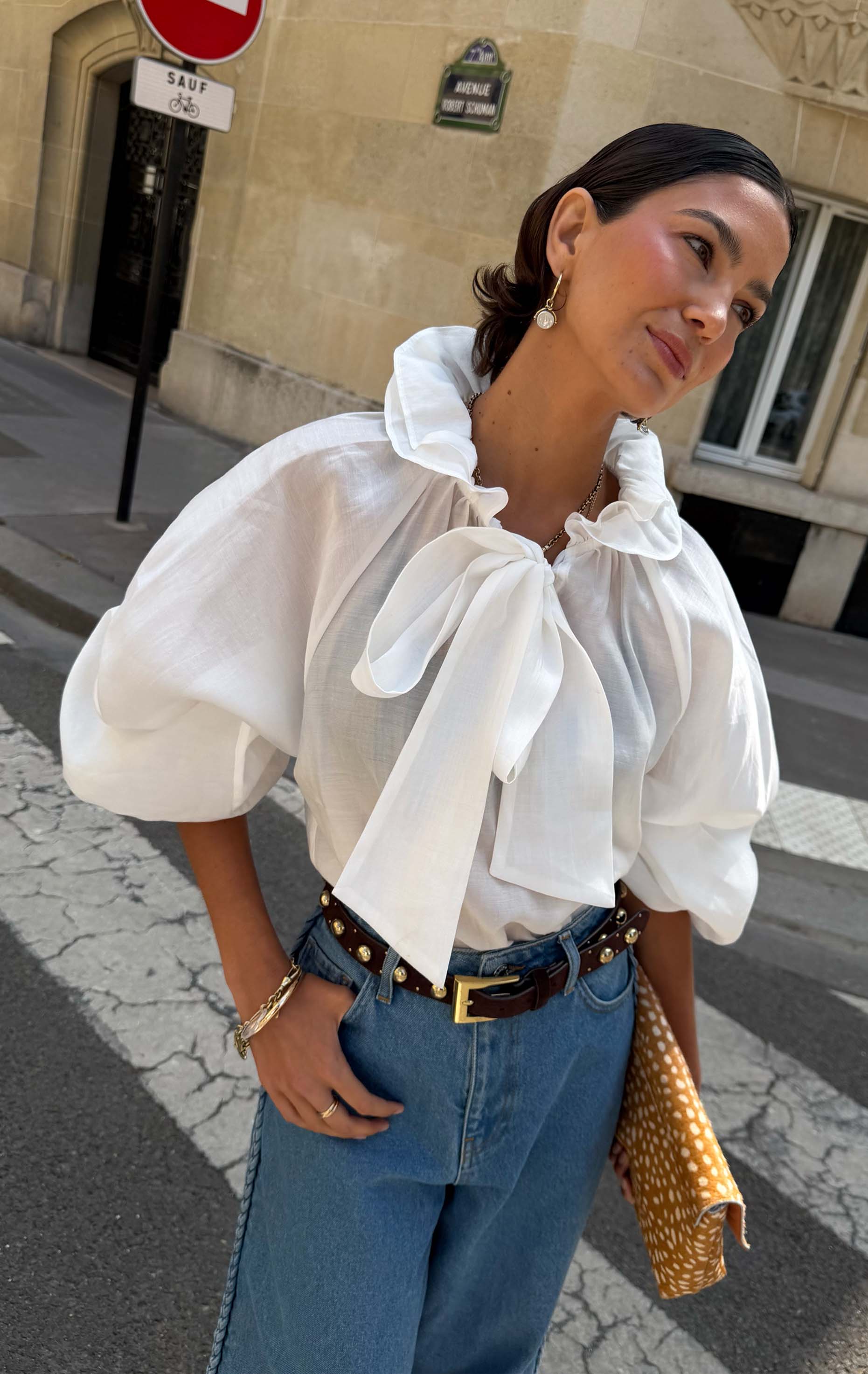 White Ruffle Shirt